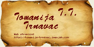 Tomanija Trnavac vizit kartica
